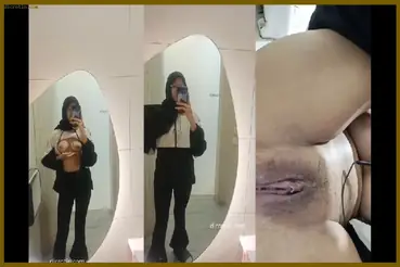 Cewek Jilbab Kacamata Penurut Pap Colmek Di WC Umum poster